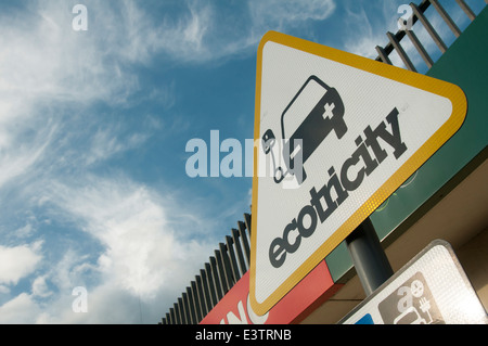 Elektrofahrzeug aufladen Punkt, ecotricity Stockfoto