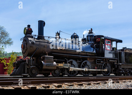 Dampf-Lokomotive Sierra Nr. 3, Railtown 1897 State Historic Park, Jamestown, S'thn Gold Country, Tuolumne County, Kalifornien, USA Stockfoto