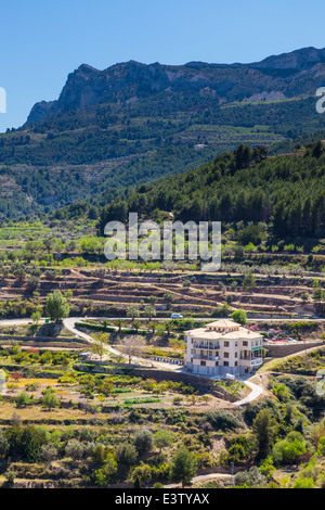 Hotels in der Nähe von Guadalest in Spanien Stockfoto