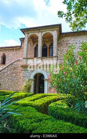 Petrarcas Landhaus in der Stadt Arquà Petrarca in der Region Veneto, Italien Stockfoto