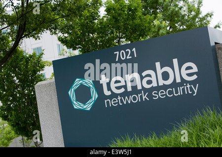 Der Hauptsitz der Netzwerk Sicherheitsfirma Tenable in Columbia, Maryland. Stockfoto