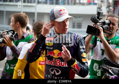 Daniil Kvyat Formel 1 Teams auf Demonstrationen auf dem Moscow Raceway Circuit in die World Series by Renault am 29. Juni 2014 Stockfoto