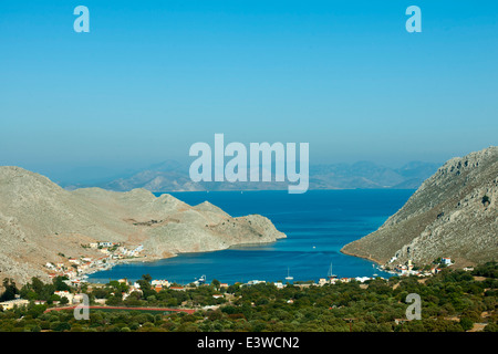 Griechenland, Symi, Bucht von Pedi Stockfoto