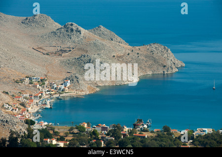 Griechenland, Symi, Bucht von Pedi Stockfoto