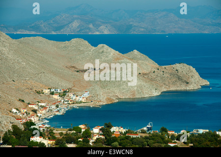 Griechenland, Symi, Bucht von Pedi Stockfoto