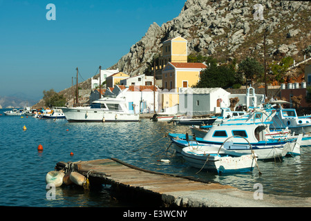 Griechenland, Symi, Bucht von Pedi Stockfoto