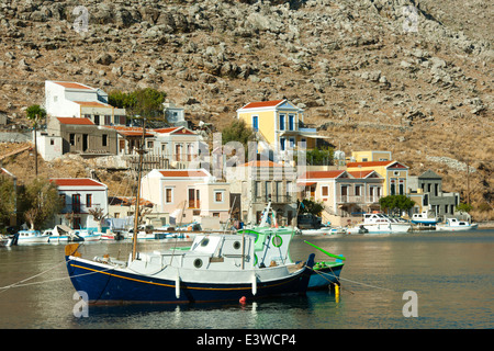 Griechenland, Symi, Bucht von Pedi Stockfoto