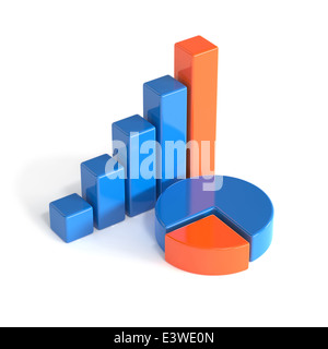 3D Render kreative abstrakte geschäftlichen Erfolg, finanzielle Wachstum und Entwicklungskonzept isoliert auf weißem Hintergrund Stockfoto