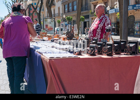 -Markt der Possen waren-Tarragona (Spanien). Stockfoto