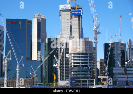 Lendlease setzt den Bau von Bürotürmen Barangaroo im zentralen Geschäftsviertel von Sydney im neuen Süden von wales, Australien fort Stockfoto