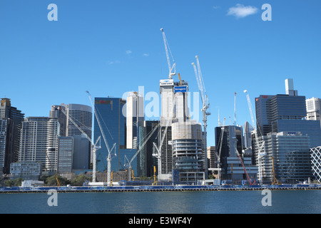 Lendlease setzt den Bau von Bürotürmen Barangaroo im zentralen Geschäftsviertel von Sydney im neuen Süden von wales, Australien fort Stockfoto