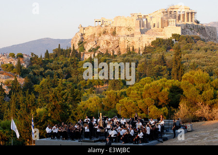 Konzert in Pnyka, Athen. Stockfoto