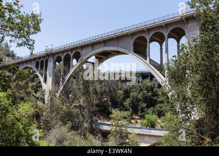 Historische Colorado Blvd-Brücke in Pasadena, Kalifornien. Stockfoto