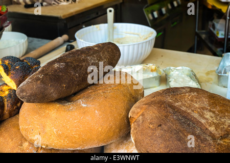 Bäckerei in Italien. Brot hautnah Stockfoto