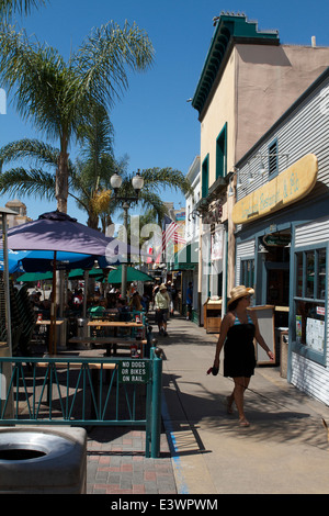 Bürgersteig auf Main Street Huntington Beach Kalifornien Stockfoto