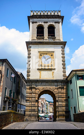 Porta Vecchia Este einer ummauerten mittelalterlichen Stadt in der Region Venetien, Norditalien Stockfoto