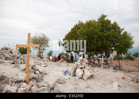 Votiv kreuzt, Cross Mountain, Medugorje, Bosnien und Herzegowina, Europa Stockfoto