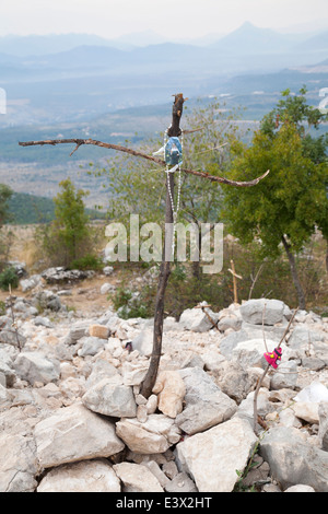 Votiv kreuzt, Cross Mountain, Medugorje, Bosnien und Herzegowina, Europa Stockfoto