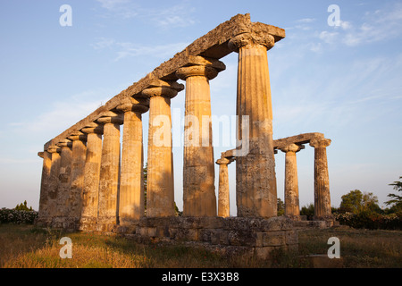 dorischer Tempel, Heiligtum der Hera, archäologische Stätte von Metaponto, Bernalda, Provinz von Matera, Basilikata, Italien, Europa Stockfoto