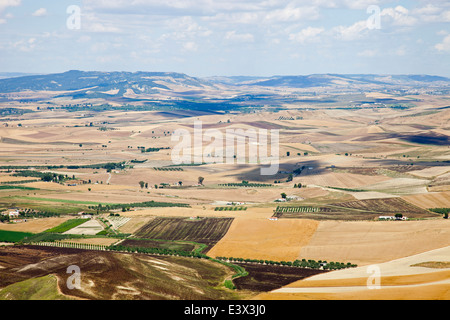 Panoramablick vom Montescaglioso, Provinz von Matera, Balislicata, Italien, Europa Stockfoto