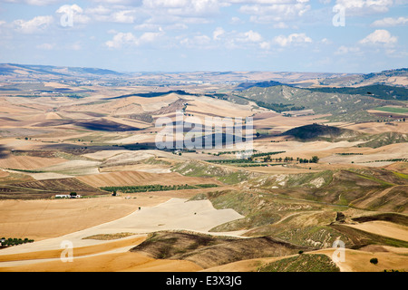 Panoramablick vom Montescaglioso, Provinz von Matera, Balislicata, Italien, Europa Stockfoto