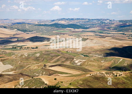 Panoramablick vom Montescaglioso, Provinz von Matera, Balislicata, Italien, Europa Stockfoto