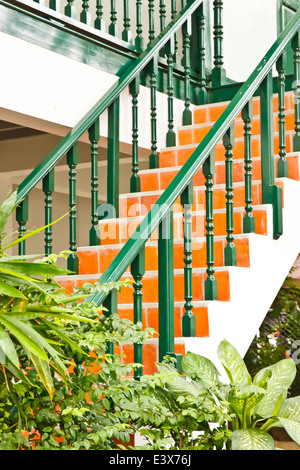 grüne Treppe Stockfoto