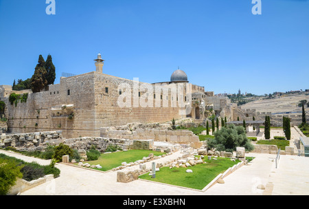 Israel, Jerusalem, Altstadt, Al-Aqsa-Moschee auf dem Tempelberg Stockfoto