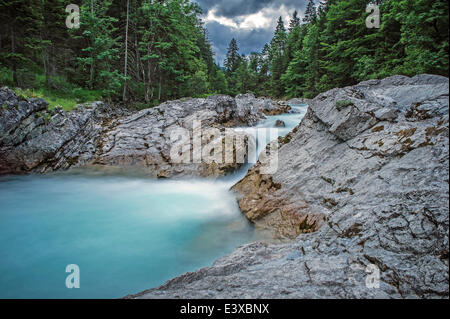 Rißbach, Vorderriß, Lenggries, Hinterriß, Karwendel, Grenze zwischen Upper Bavaria, Bavaria, Germany, und Tirol, Österreich Stockfoto