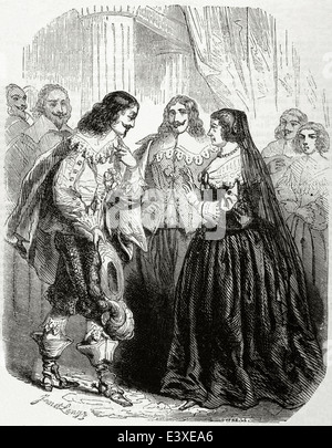 Louis XIII von Frankreich (1601-1643). Gespräch zwischen Louis XIII und seine Mutter Marie de Medici im Schloss Coursière Schloss. Stockfoto