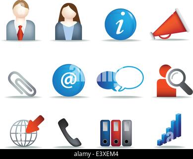 moderne Business-Icon-Set von Abbildungen in Farbe Stock Vektor