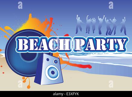Abbildung einer Beach Party einladen oder flyer Stock Vektor