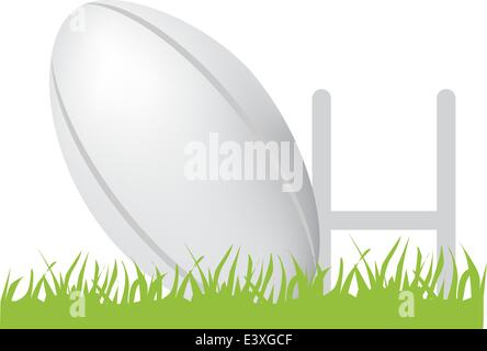 einfaches Symbol Stil Illustration des Rugby-Ball und Beiträge Stock Vektor