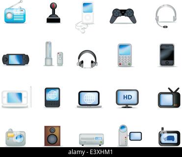 Eine Reihe von modernen Symbol Illustrationen von elektronischen Geräten Stock Vektor