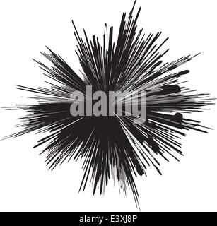 detaillierte Grafiken von einer schwarzen und weißen Linie explosion Stock Vektor