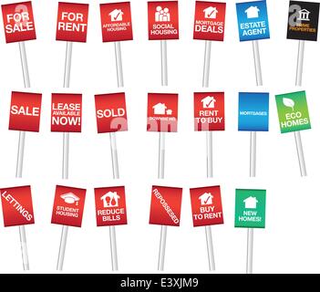 Vektor-Illustrationen des Gehäuses Zeichen Stock Vektor