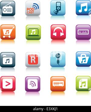 Illusstration Satz aus einer Sammlung von musikalischen Symbolen Stock Vektor