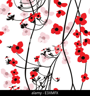 Florale Muster auf weiß Stockfoto