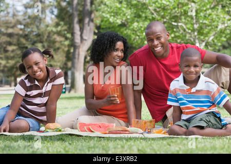 Familie Picknick im park Stockfoto