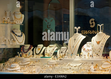 Griechenland, Rhodos-Stadt, Altstadt, Platia Mousieou, Juwelier Stockfoto