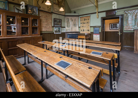 Neu erstellte Schulklasse im Beamish lebendigen Freilichtmuseum Stockfoto