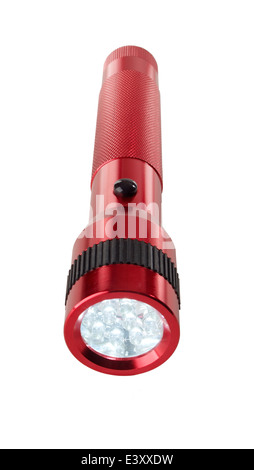 Rot Metall-Taschenlampe Stockfoto