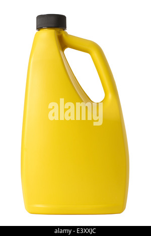 Gelber Kunststoff-Flasche Stockfoto