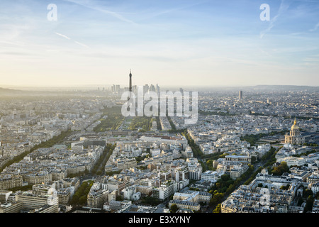 Luftaufnahme der Stadt Paris, Paris, Île-de-France, Frankreich Stockfoto