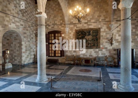 Griechenland, Rhodos-Stadt, Altstadt, Grossmeisterpalast aus Dem 14. Jh., grosser Saal Stockfoto