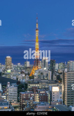 Tokyo Tower und Stadtbild, Tokyo, Japan Stockfoto