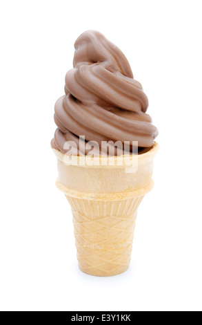 Schokoladenaroma Eistüte auf weiß Stockfoto