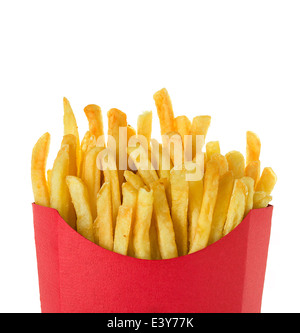 Pommes frites isoliert auf weißem Hintergrund Stockfoto