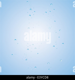 Textur Wasser Blasen auf blauem Grund Stockfoto