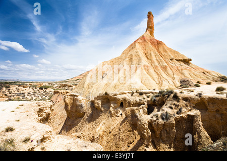 Castildetierra, Felsen Struktur im spanischen Biosphärenpark Bardenas Reales, Navarra Stockfoto